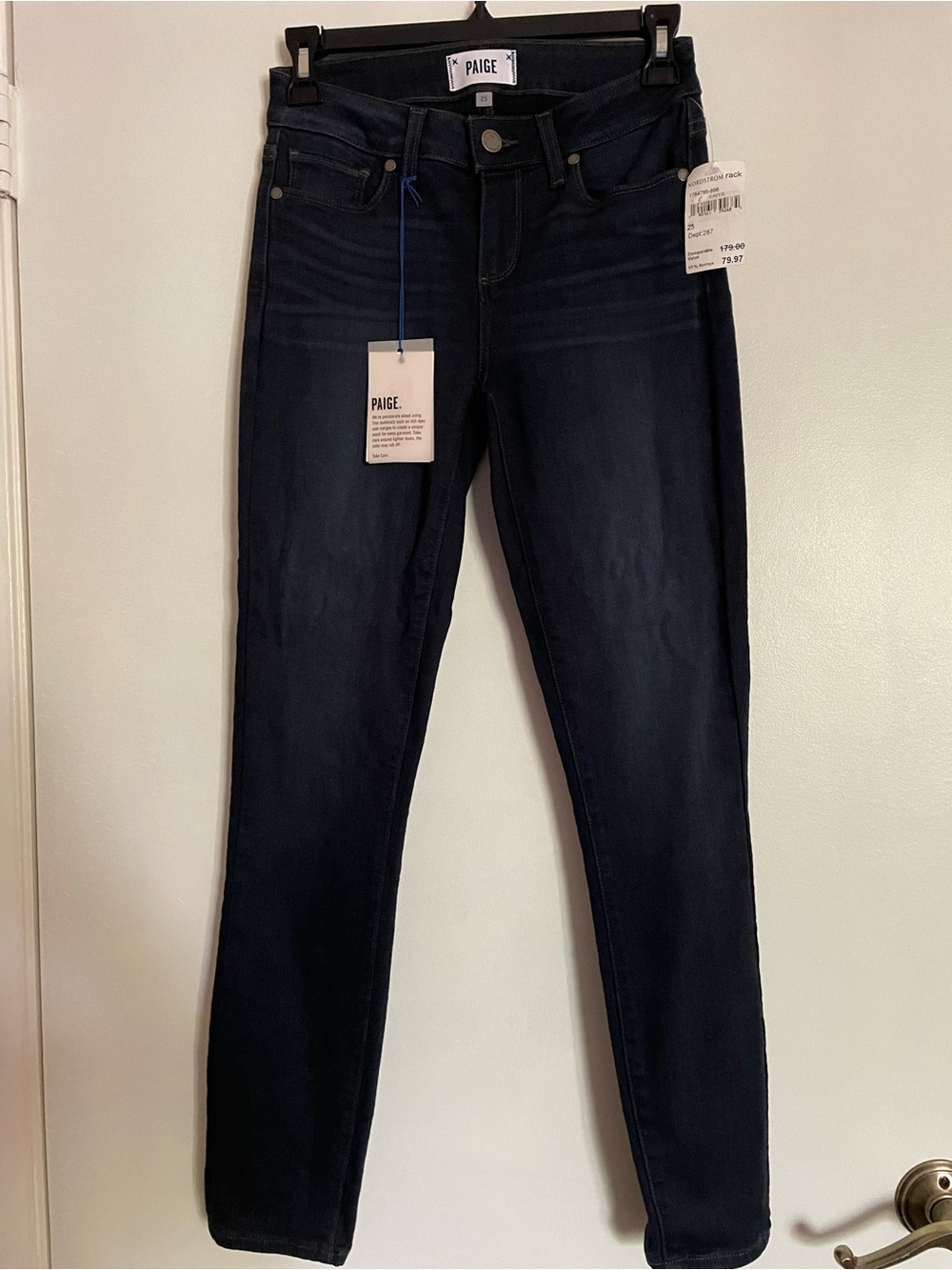 PAIGE Dark Blue Ankle Slim Jeans